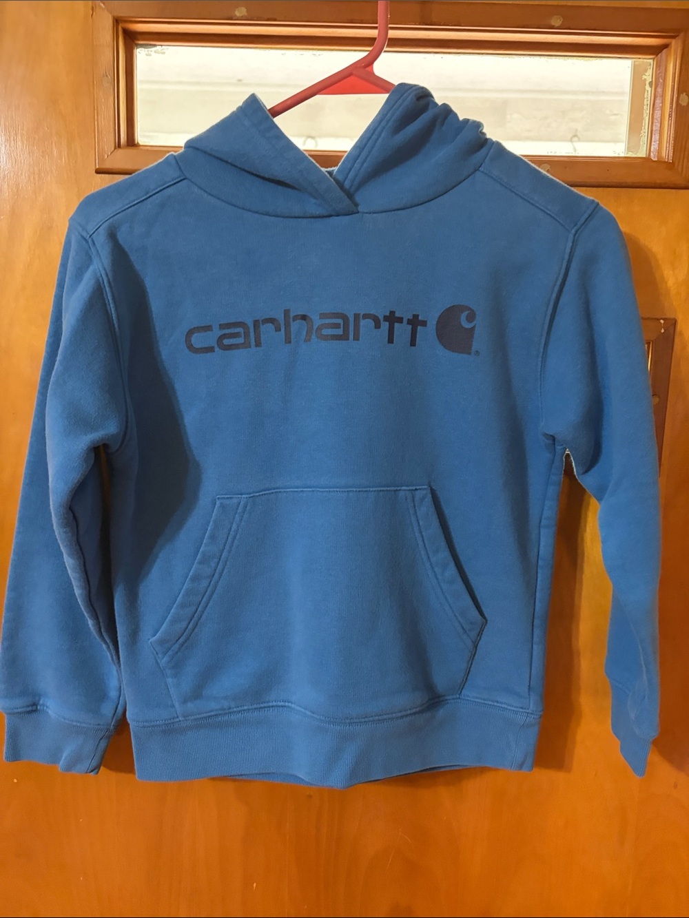 Carhartt Kids Teal Blue Logo Pullover Hoodie